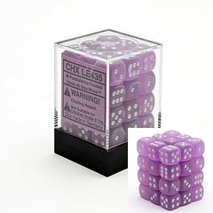 36 Purple w/White Frosted 12mm D6 Dice Block - CHXLE435