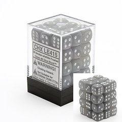 36 Smoke w/white Frosted 12mm D6 Dice Block - CHXLE415