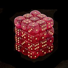 36 Magenta w/gold Borealis 12mm D6 Dice Block - CHX27824