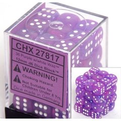 36 Purple w/white Wild 12mm D6 Dice Block - CHX27817