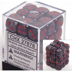 Velvet 12mm Black w/Red D6 Dice - CHX25878