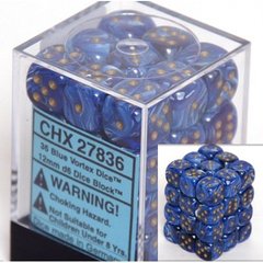 Vortex 12mm Blue w/Gold D6 Dice - CHX25836