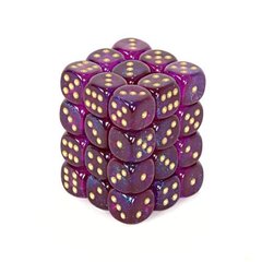 36 Royal Purple w/gold Borealis 12mm D6 Dice Block - CHX27867