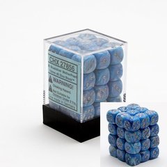 36 Blue w/silver Mother of Pearl 12mm D6 Dice Block - CHX27856