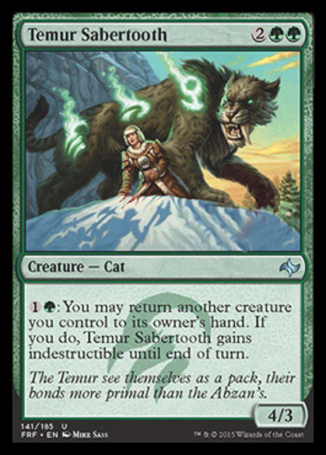 Temur Sabertooth 1x FOIL FRF MTG Fate Reforged Uncommon MINT green Temur Sabertooth 1x FOIL FRF MTG Fate Reforged Uncommon MINT green