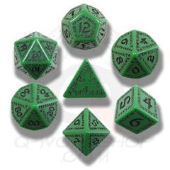 Green & Black Runic Dice Set