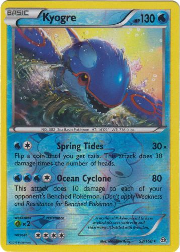 Kyogre - 53/160 - Rare - Reverse Holo