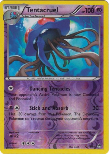 Tentacruel - 72/160 - Rare - Reverse Holo