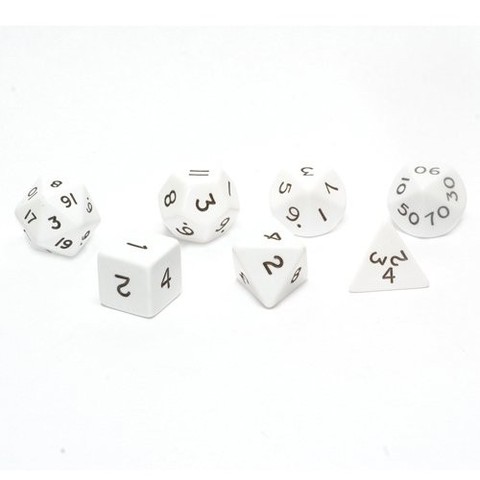 Jumbo 28mm 7-die Poly Dice Set: White