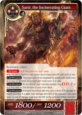 Surtr, the Incinerating Giant - 3-026 - SR Surtr, the Incinerating Giant - 3-026 - SR