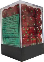 12 Strawberry Speckled 16mm D6 Dice Set - CHX25904