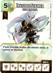 Invisible Stalker - Lesser Elemental (Die & Card Combo)
