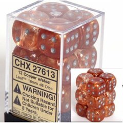 12 Copper w/steel Leaf 16mm D6 Dice Block - CHX27613