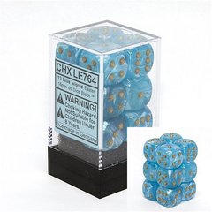 12 Blue w/gold Easter 16mm D6 Dice Block - CHXLE764