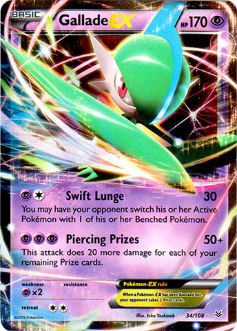 Gallade-EX - 34/108 - Holo Rare EX