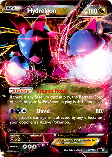 Hydreigon-EX - 62/108 - Holo Rare EX