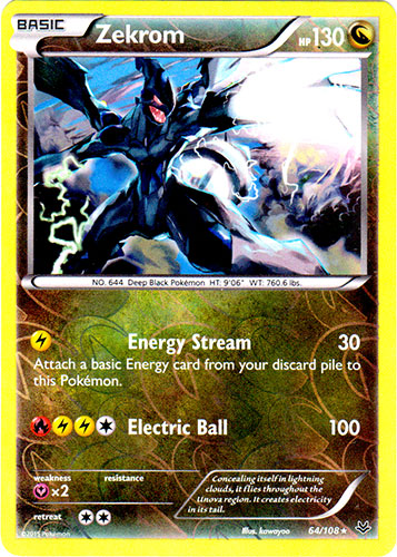 Zekrom - 64/108 - Holo Rare - Reverse Holo