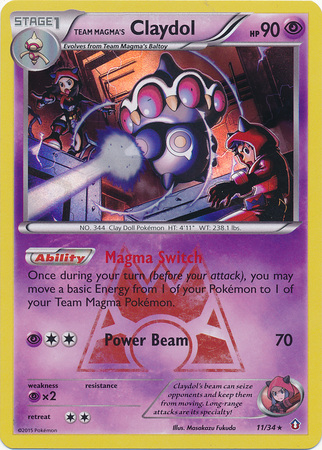 Team Magmas Claydol - 11/34 - Holo Rare