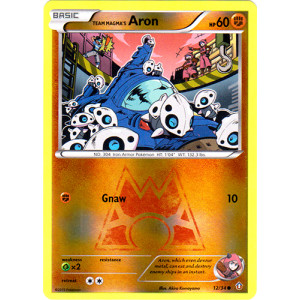 Team Magmas Aron - 12/34 - Common - Reverse Holo