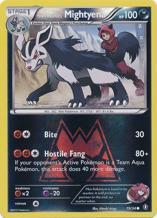Team Magmas Mightyena - 19/34 - Common - Reverse Holo Team Magmas Mightyena - 19/34 - Common - Reverse Holo