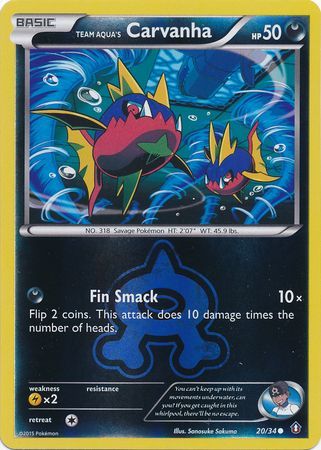 Team Aquas Carvanha - 20/34 - Common - Reverse Holo