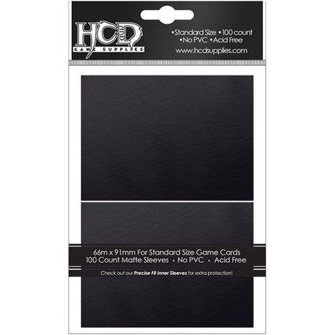 HCD Standard Matte Black Card Sleeves 100 ct