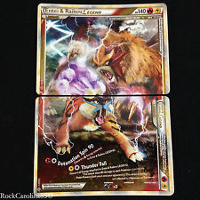 Entei and Raikou LEGEND (Both Halves) - 90+91/95 - Rare Holo Legend