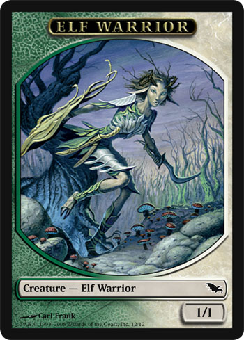 Elf Warrior Token - Green/White