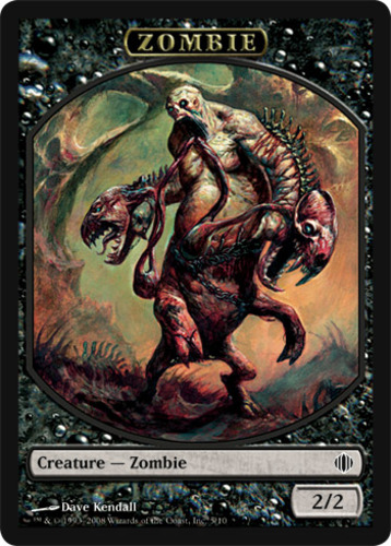 4x Zombie Token ~ Near Mint Shards of Alara MTG Magic x4 4