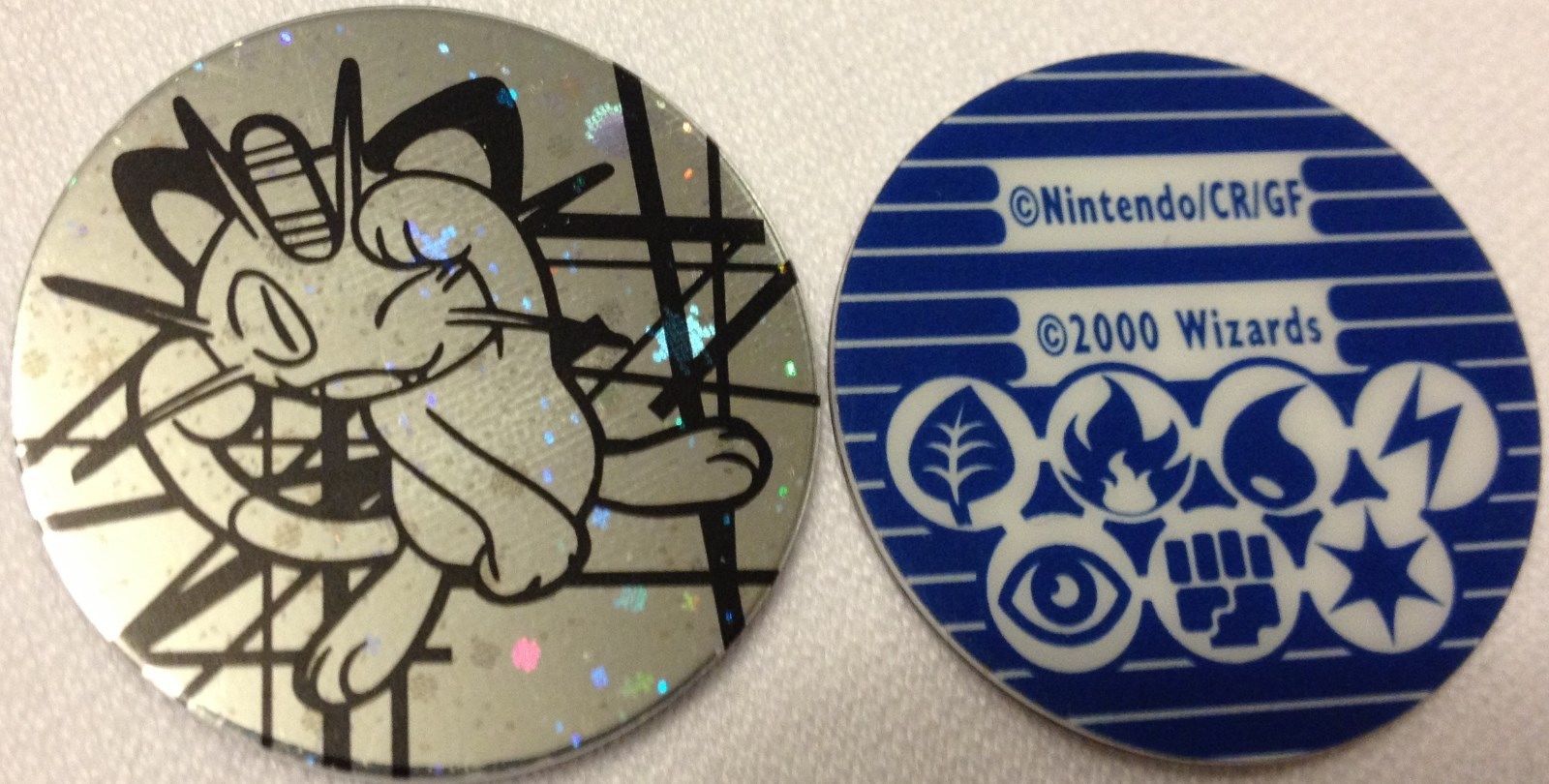 Silver Meowth Circle Holo Collectable Coin