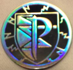 Dark Blue and Silver Plasma Storm Collectable Coin