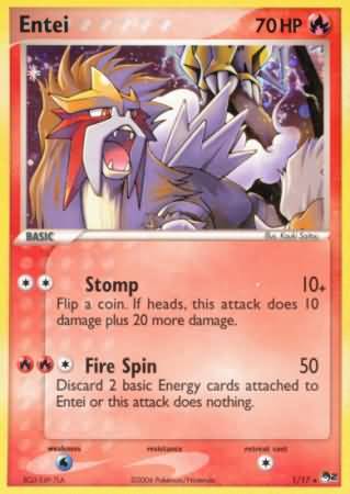 Entei - 1 - Holo Rare - Reverse Holo