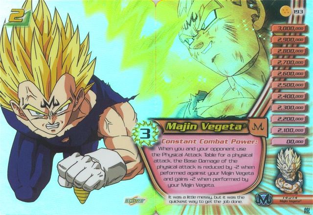Majin Vegeta Double Card (Both Halves) - 192-193 - Limited Edition