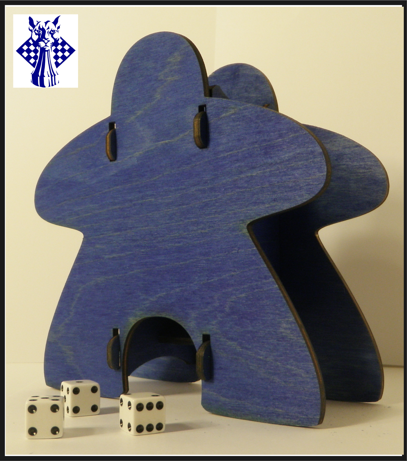 Knockdown Meeple Dice Tower - Blue