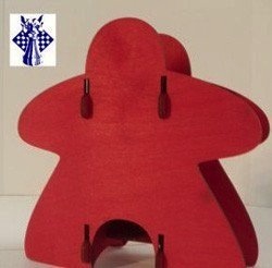 Knockdown Meeple Dice Tower - Red