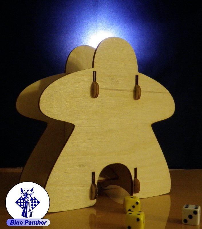 Knockdown Meeple Dice Tower - Unpainted