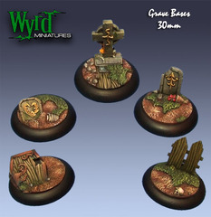 Wyrd Base Inserts - Graveyard - 30mm