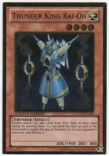 Thunder King Rai-Oh - GLD3-EN020 - Gold Rare - Limited Edition