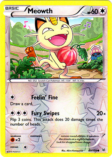 Meowth - 67/108 - Common - Reverse Holo