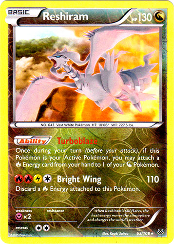 Reshiram - 63/108 - Rare - Reverse Holo