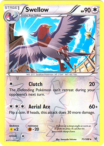 Swellow - 71/108 - Rare - Reverse Holo