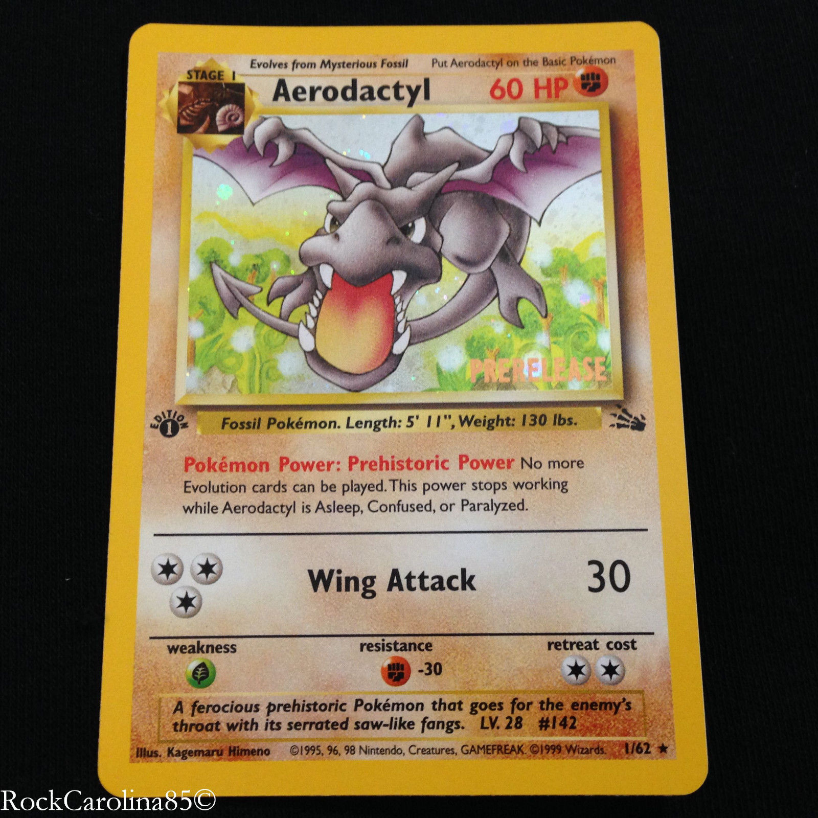 [DEPRECATED] Aerodactyl - 1/62 - Holo Rare - 1st Edition - Prelease