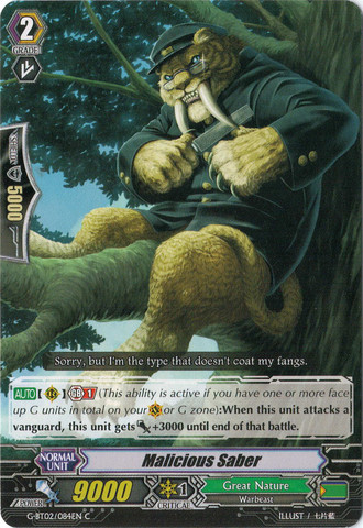 Malicious Sabre - G-BT02/084EN - C Malicious Sabre - G-BT02/084EN - C