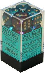 12 Purple-Teal w/gold Dice Block - CHX26649