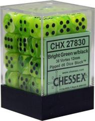 Vortex 12mm Bright Green w/Black D6 Dice - CHX25830