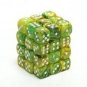 36 12mm Dandelion w/White Vortex D6 Dice - CHX27852