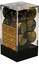 12 16mm Black-Gold w/Silver Gemini D6 Dice - CHX26651