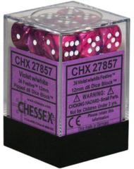 Festive 12mm Violet w/White D6 Dice - CHX25857