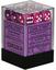 36 12mm Violet w/White Festive D6 Dice - CHX27857