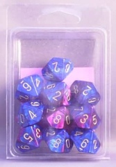 10 Blue-Purple w/Gold Gemini D10 Dice Set - CHX26228